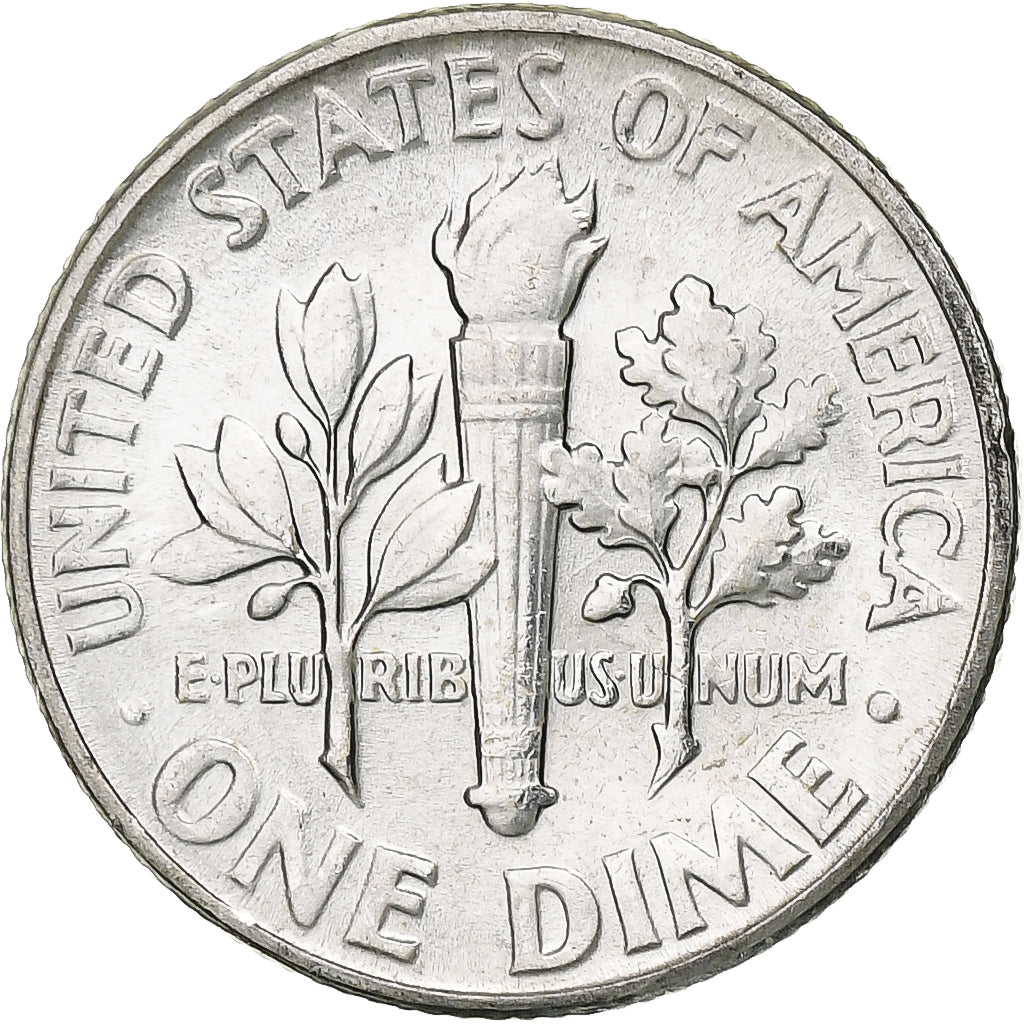 United States, Dime, Roosevelt Dime, 1955, U.S. Mint, BU, Silver, MS(63), KM:195