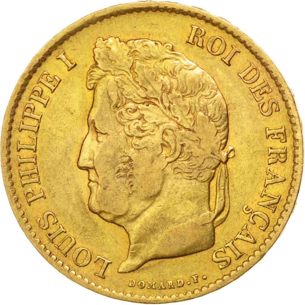 FRANCE, Louis-Philippe, 40 Francs, 1834, Paris, KM #747.1, EF(40-45), Gold,...