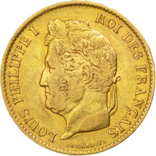 FRANCE, Louis-Philippe, 40 Francs, 1834, Paris, KM #747.1, EF(40-45), Gold,...