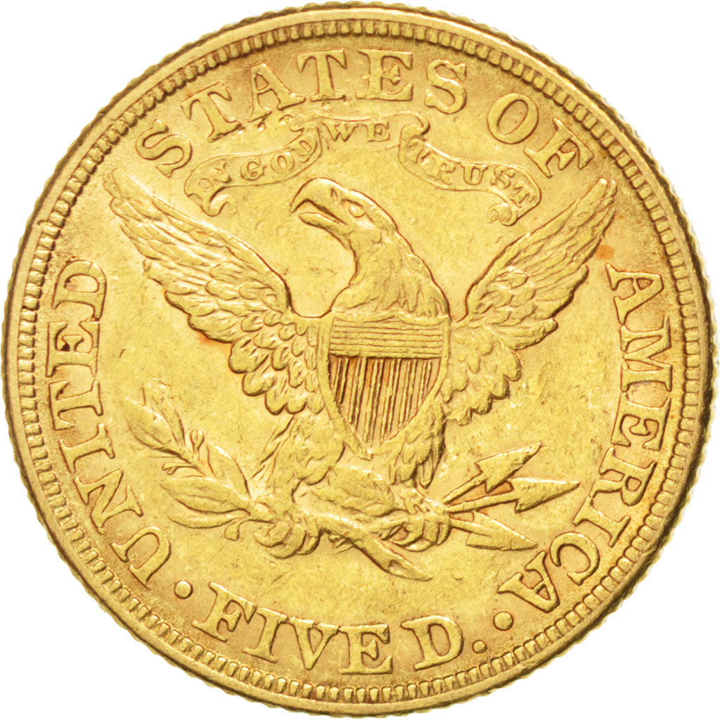 États-Unis, 5 Dollars Coronet Head, 1881, Philadelphie, KM 101