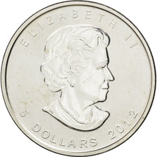 Coin, Canada, Elizabeth II, 5 Dollars, 2012, MS(65-70), Silver, KM:625