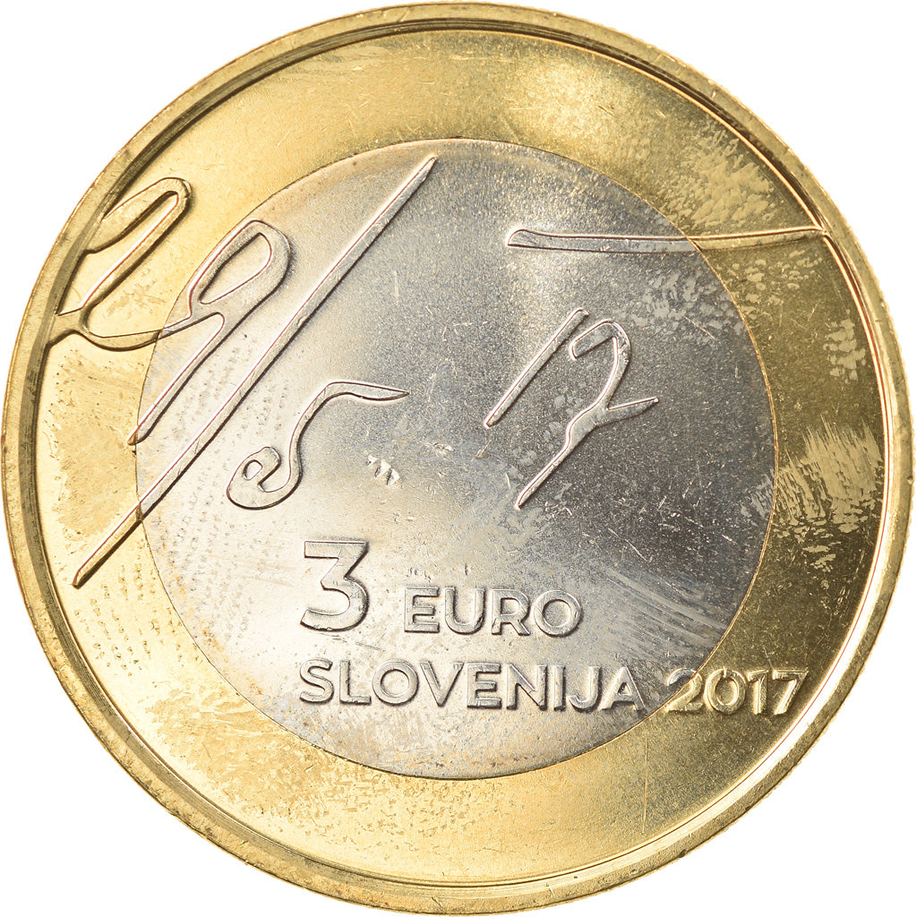 Eslovénia, 3 Euro, MAY DECLARATION, 2017, MS(63), Bimetálico