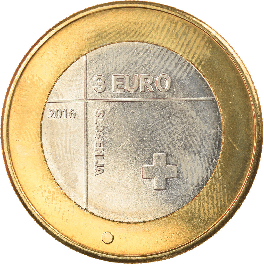 Slovenia, 3 Euro, Croix Rouge, 2016, MS(63), Bi-Metallic
