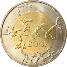 Finland, 5 Euro, 90th Anniversary of Independence, 2007, MS(63), Bi-Metallic