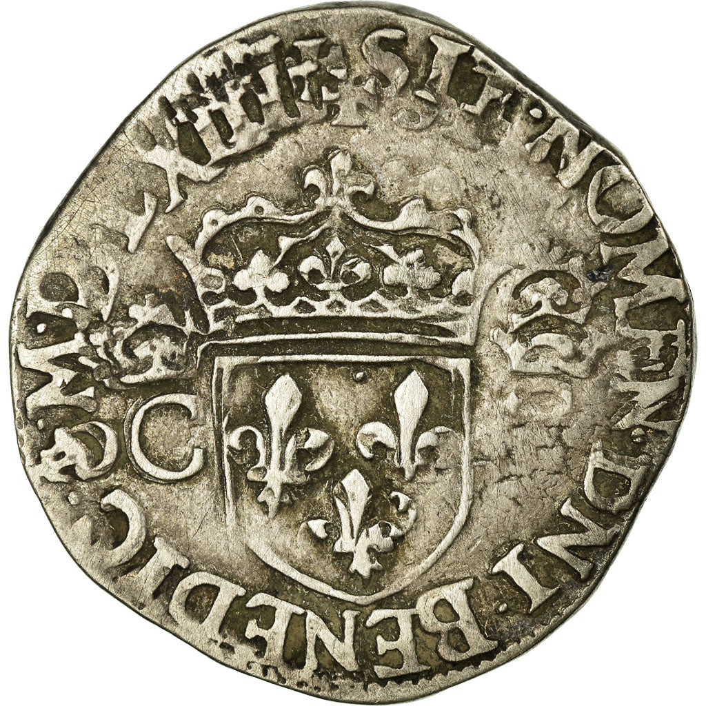 Coin, France, Teston, 1563, Bordeaux, VF(30-35), Silver, Sombart:4602