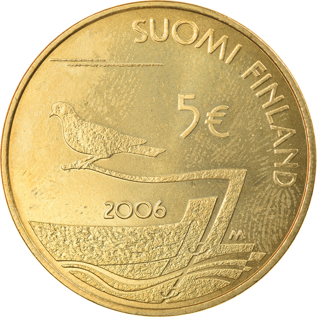 Finland, 5 Euro, Demilitarization of Åland, 2006, Vantaa, MS(63), Brass, KM:123