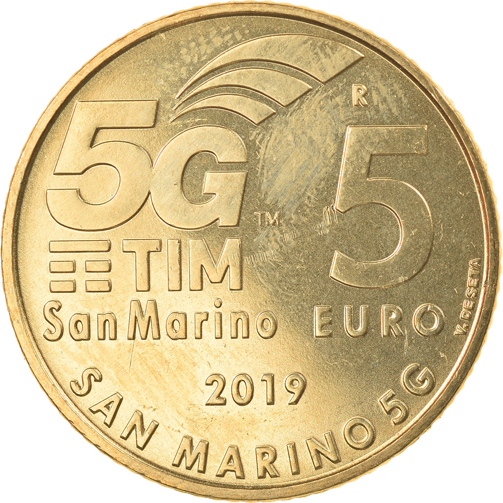 San Marino, 5 Euro, 5G, 2019, MS(63), Bronzital