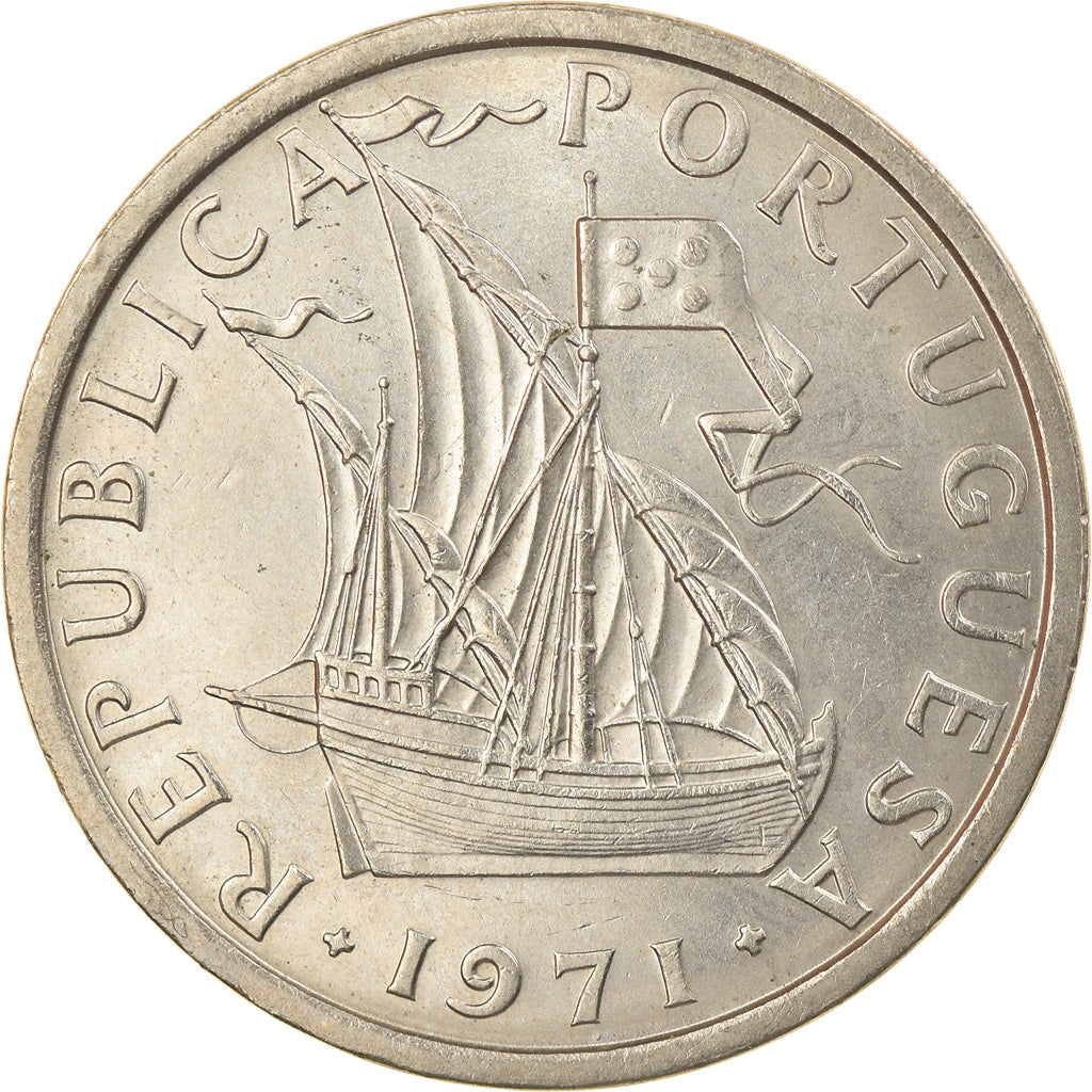 Coin, Portugal, 10 Escudos, 1971, MS(60-62), Copper-Nickel Clad Nickel, KM:600