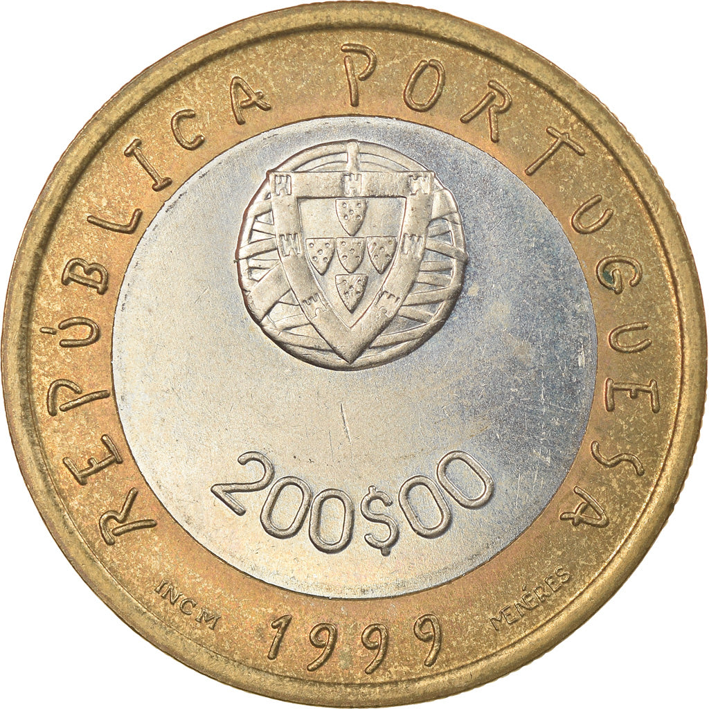 Münze, Portugal, 200 Escudos, 1999, Lisbon, VZ+, Bi-Metallic, KM:720