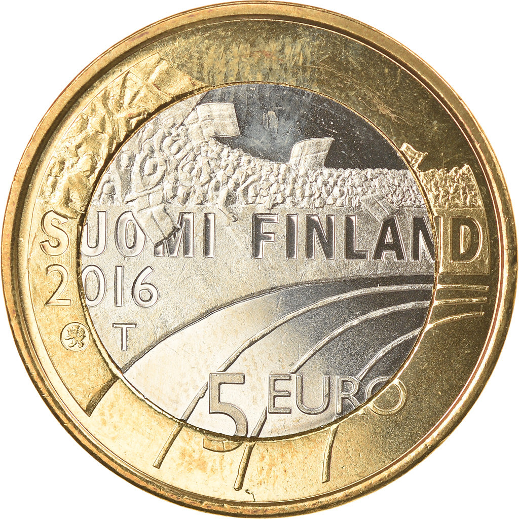 Finland, 5 Euro, Cross Country, 2016, MS(63), Bi-Metallic