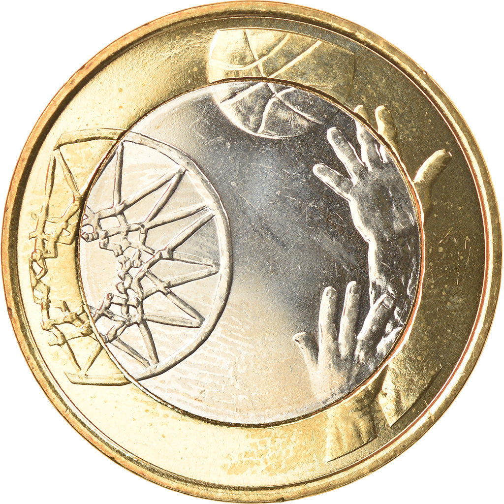 Finland, 5 Euro, Sport, Basket-Ball, 2015, MS(63), Bi-Metallic
