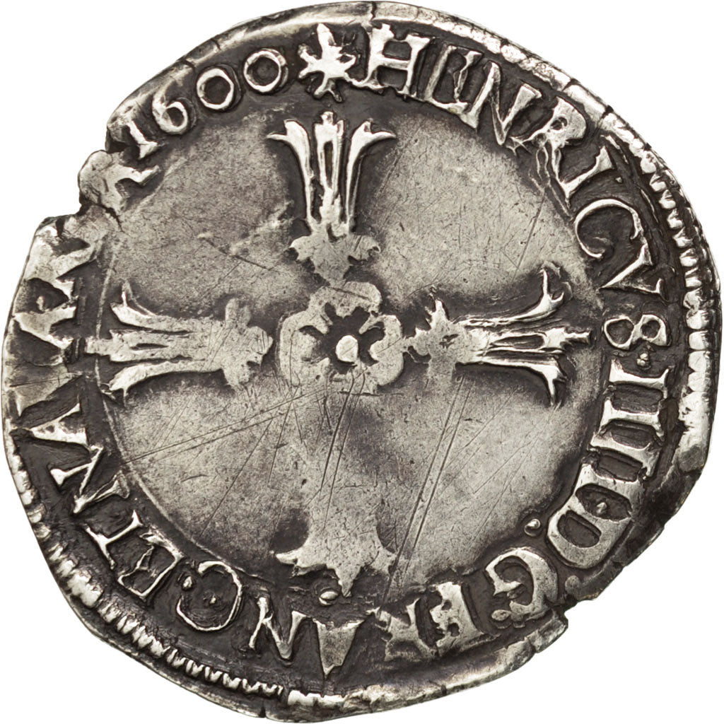 FRANCE, 1/4 Ecu, 1600, Nantes, VF(30-35), Silver, Sombart #4686, 9.55