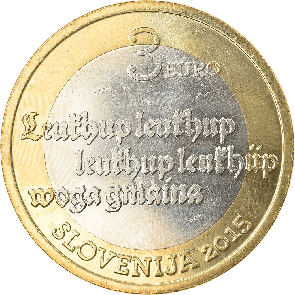 Slovenia, 3 Euro, Stara Prauda, 2015, MS(63), Bi-Metallic