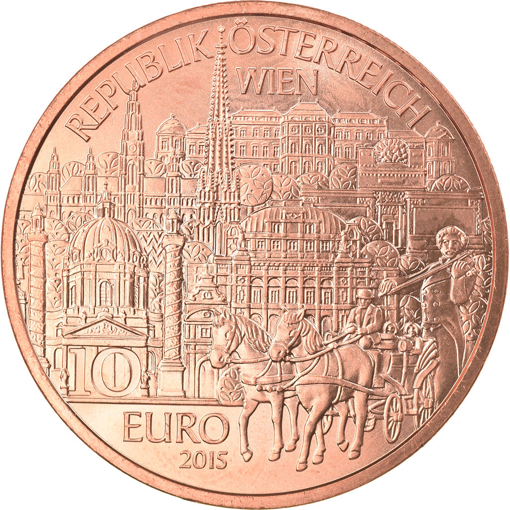 Austria, 10 Euro, Stephansdom Wien, 2015, MS(63), Copper