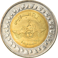 Coin, Egypt, New Branch of Suez Canal, Pound, 2015, MS(60-62), Bi-Metallic