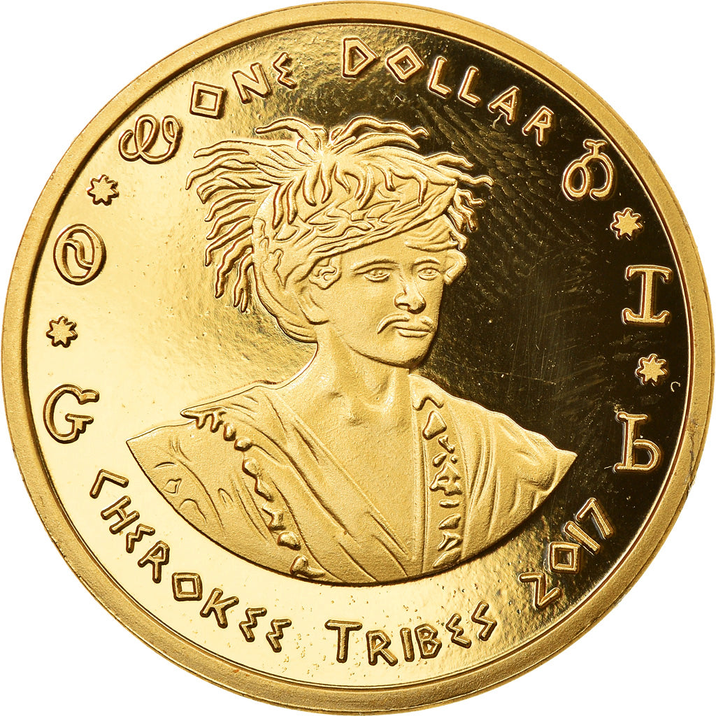 Coin, United States, Cherokee, Dollar, 2017, Exonumia, MS(65-70), Brass