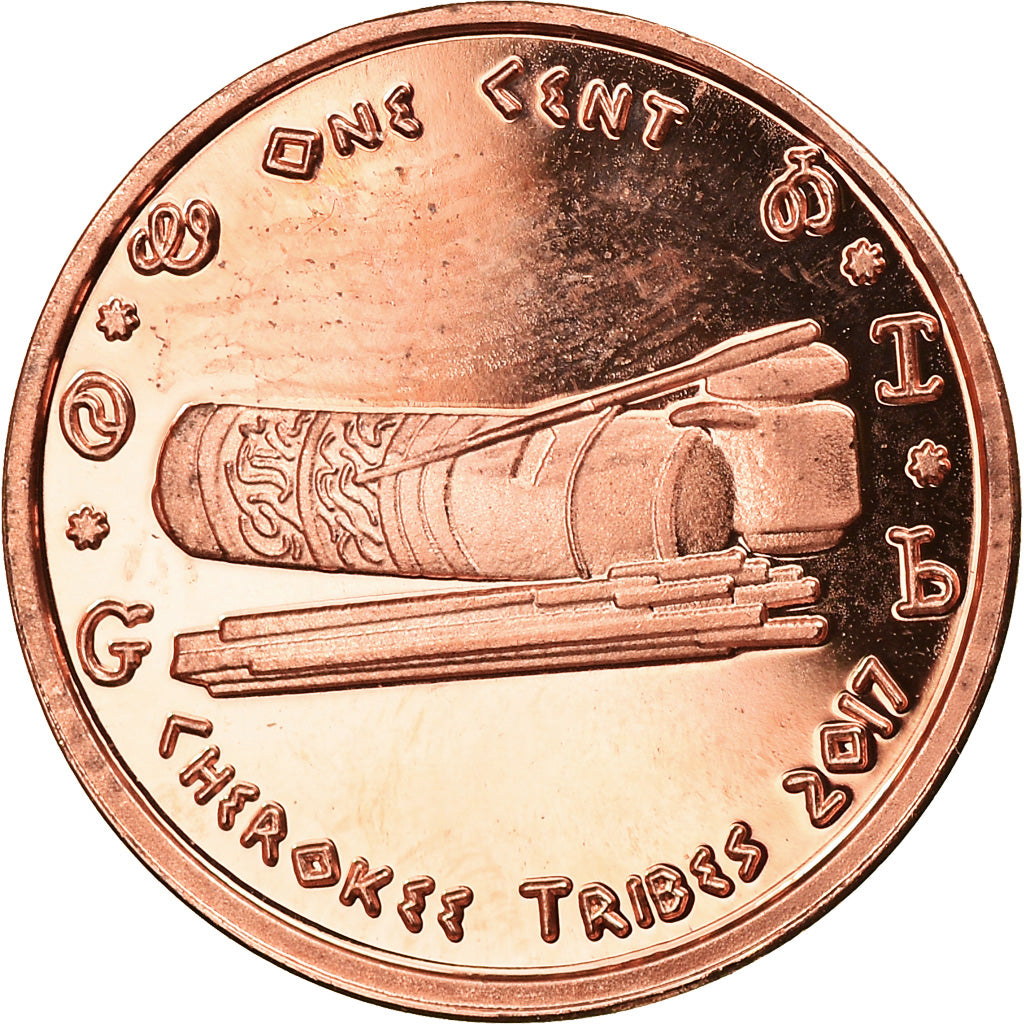 Moneta, Stati Uniti, Cherokee, 1 Cent, 2017, Exonumia, SPL-, Acciaio placcato