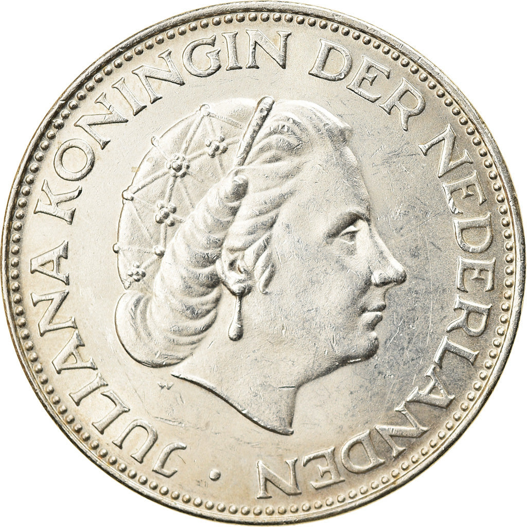Moeda, Países Baixos, Juliana, 2-1/2 Gulden, 1961, AU(50-53), Prata, KM:185