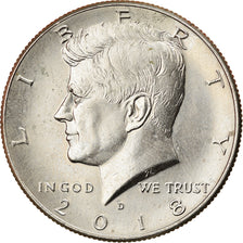 Coin, United States, Kennedy Half Dollar, Half Dollar, 2018, U.S. Mint