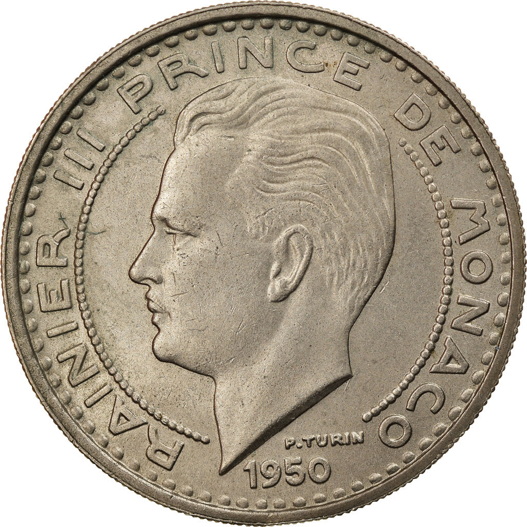 Coin, Monaco, Rainier III, 100 Francs, Cent, 1950, Monaco, AU(50-53)