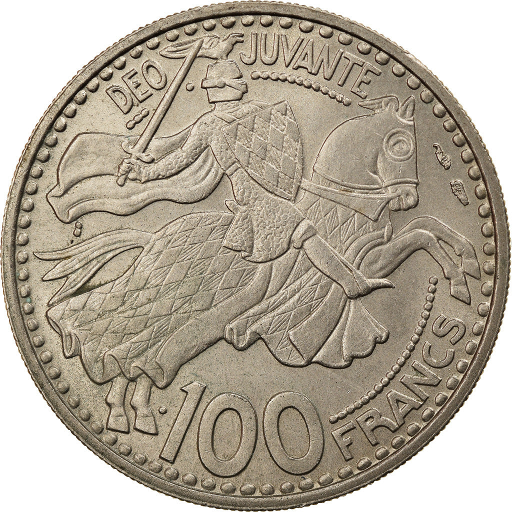 Coin, Monaco, Rainier III, 100 Francs, Cent, 1950, Monaco, AU(50-53)