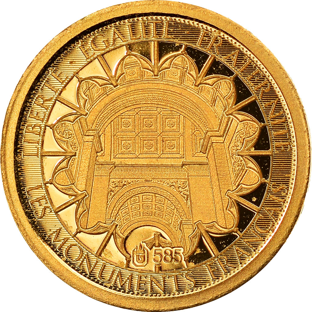 France, L'Arc de Triomphe, 2017, MS(65-70), Gold