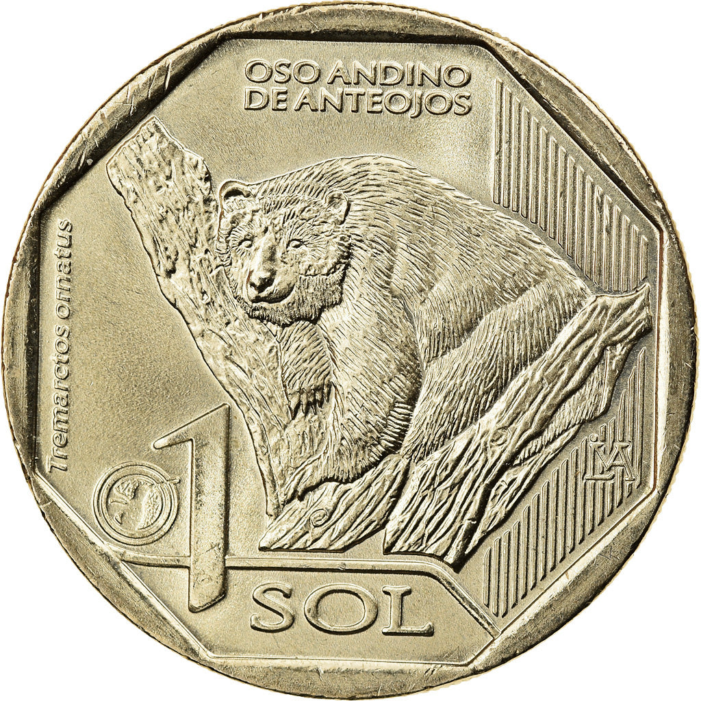 Coin, Peru, Sol, 2017, Lima, Endangered Fauna from Peru, MS(63), Copper-nickel
