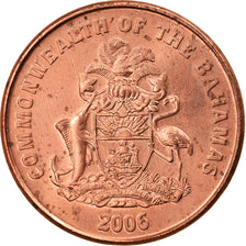 Coin, Bahamas, Elizabeth II, Cent, 2006, AU(50-53), Copper Plated Zinc, KM:218.1
