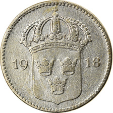 Coin, Sweden, Gustaf V, 10 Öre, 1918, MS(60-62), Silver, KM:780