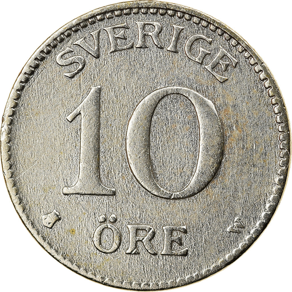 Coin, Sweden, Gustaf V, 10 Öre, 1918, MS(60-62), Silver, KM:780