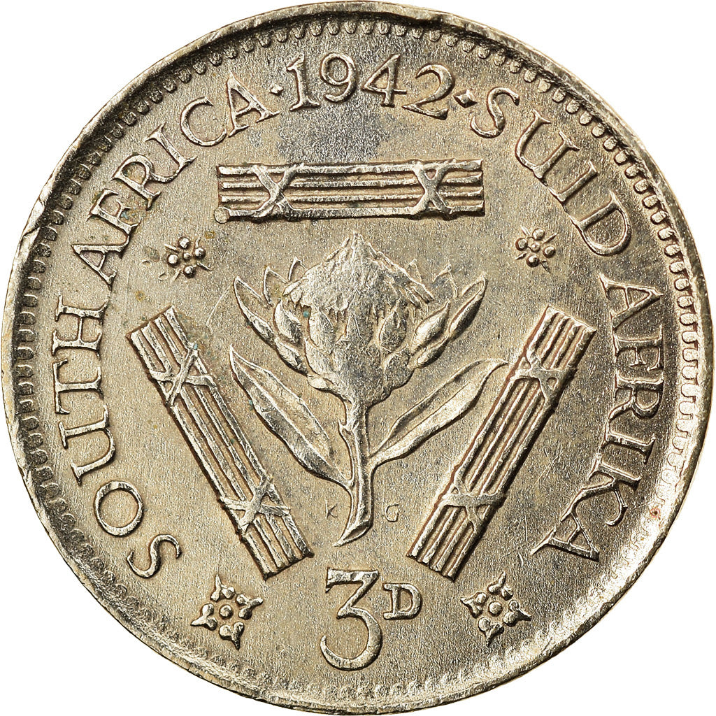 Monnaie, Afrique du Sud, George VI, 3 Pence, 1942, SUP, Argent, KM:26