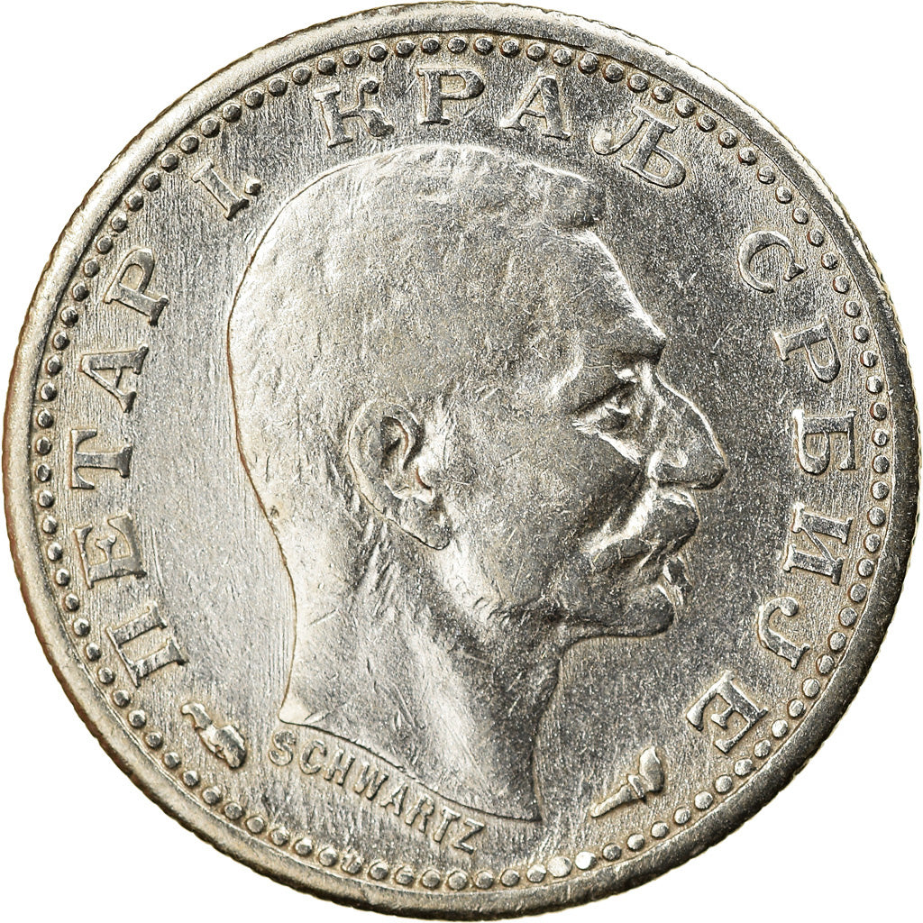 Coin, Serbia, Peter I, 50 Para, 1915, Gorham Mfg. Co., MS(63), Silver, KM:24.3