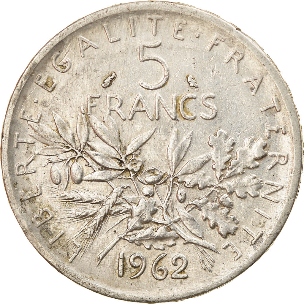 Coin, France, Semeuse, 5 Francs, 1962, AU(50-53), Silver, KM:926