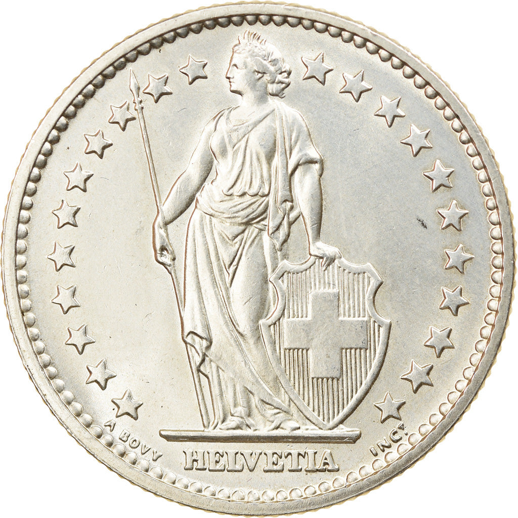 Coin, Switzerland, 2 Francs, 1967, Bern, MS(60-62), Silver, KM:21