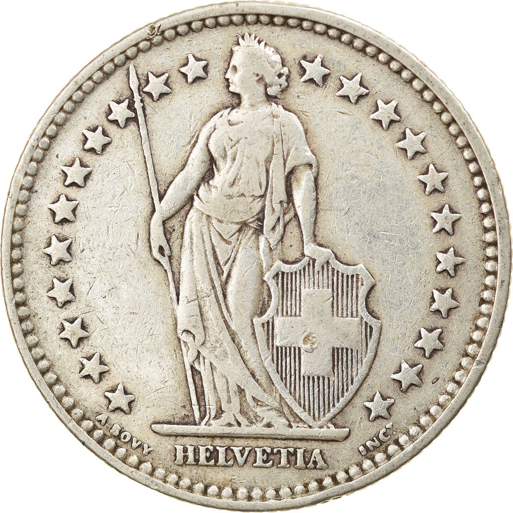 Coin, Switzerland, 2 Francs, 1914, Bern, VF(30-35), Silver, KM:21