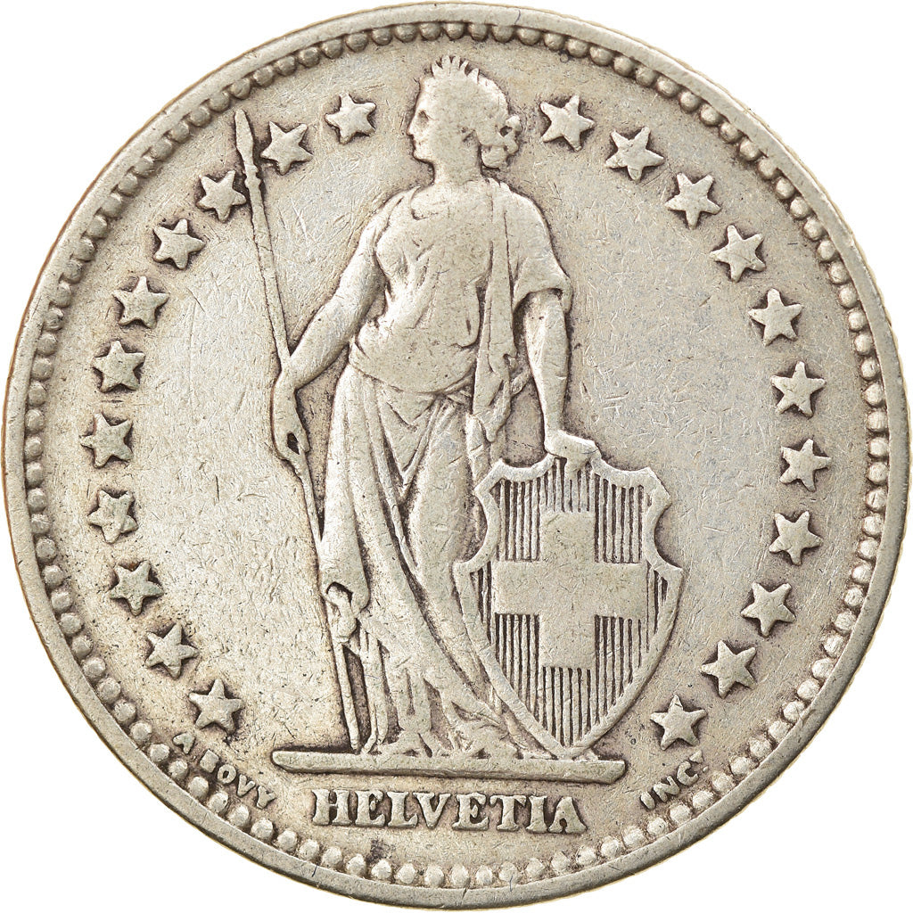 Coin, Switzerland, 2 Francs, 1921, Bern, VF(20-25), Silver, KM:21