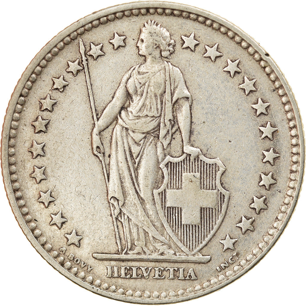Coin, Switzerland, 2 Francs, 1936, Bern, VF(30-35), Silver, KM:21
