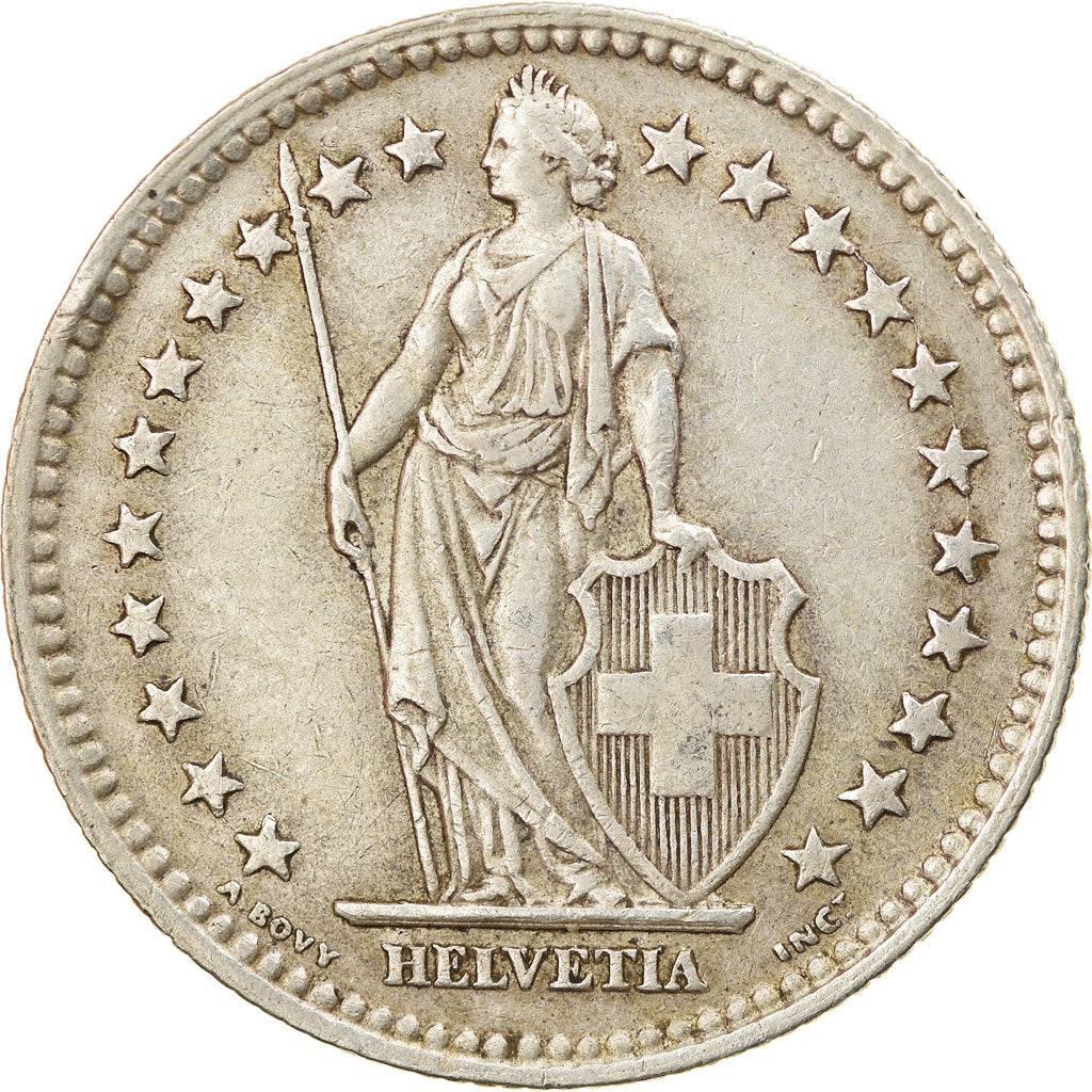 Coin, Switzerland, 2 Francs, 1943, Bern, VF(30-35), Silver, KM:21