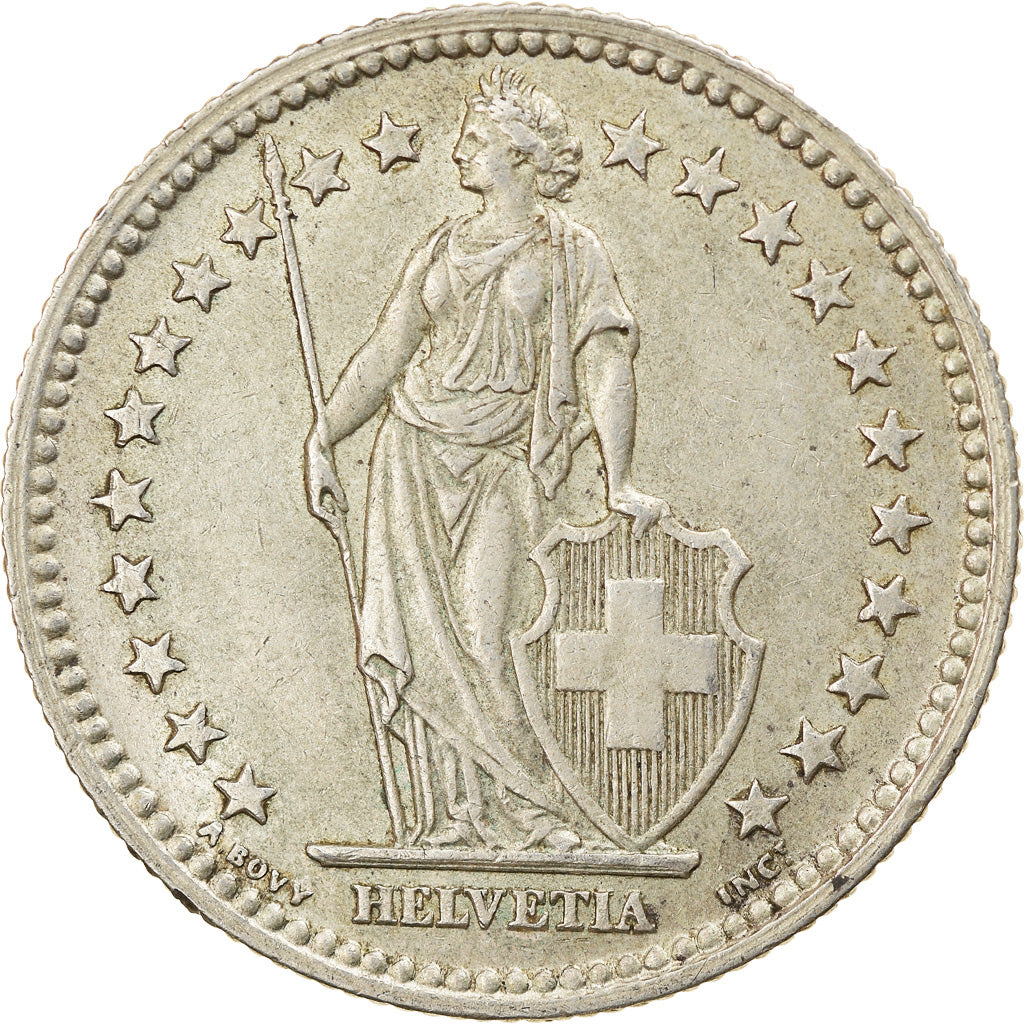 Coin, Switzerland, 2 Francs, 1944, Bern, VF(30-35), Silver, KM:21