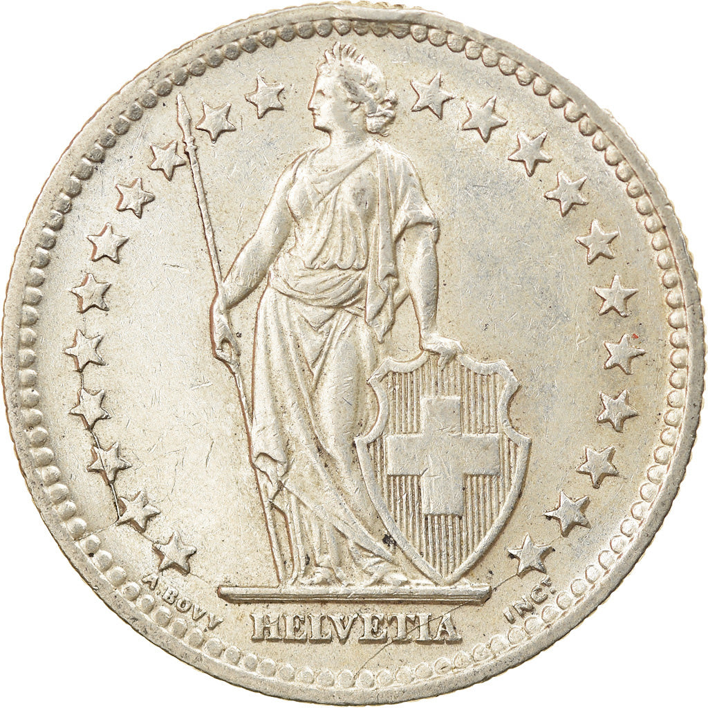 Moneda, Suiza, 2 Francs, 1947, Bern, BC+, Plata, KM:21