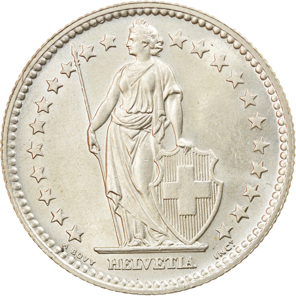 Coin, Switzerland, 2 Francs, 1959, Bern, MS(60-62), Silver, KM:21