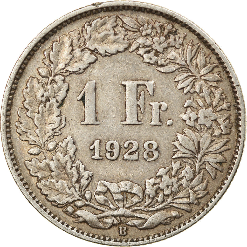 Coin, Switzerland, Franc, 1928, Bern, VF(20-25), Silver, KM:24