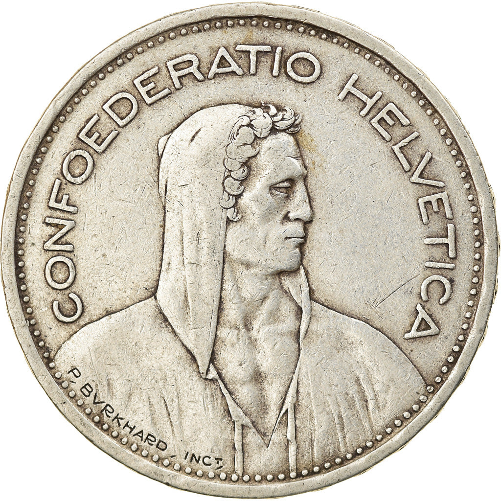 Coin, Switzerland, 5 Francs, 1931, Bern, VF(30-35), Silver, KM:40