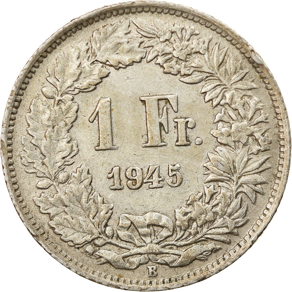 Coin, Switzerland, Franc, 1945, Bern, VF(30-35), Silver, KM:24