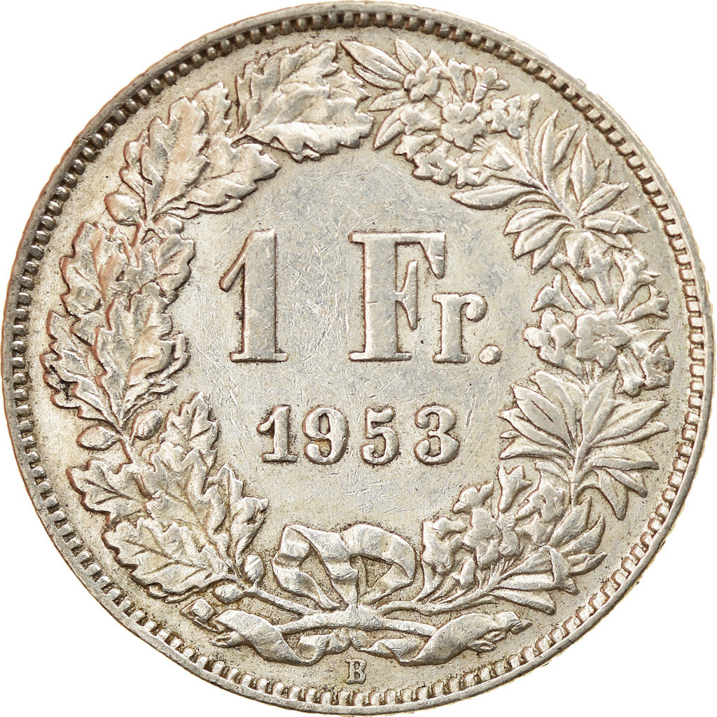 Coin, Switzerland, Franc, 1953, Bern, EF(40-45), Silver, KM:24