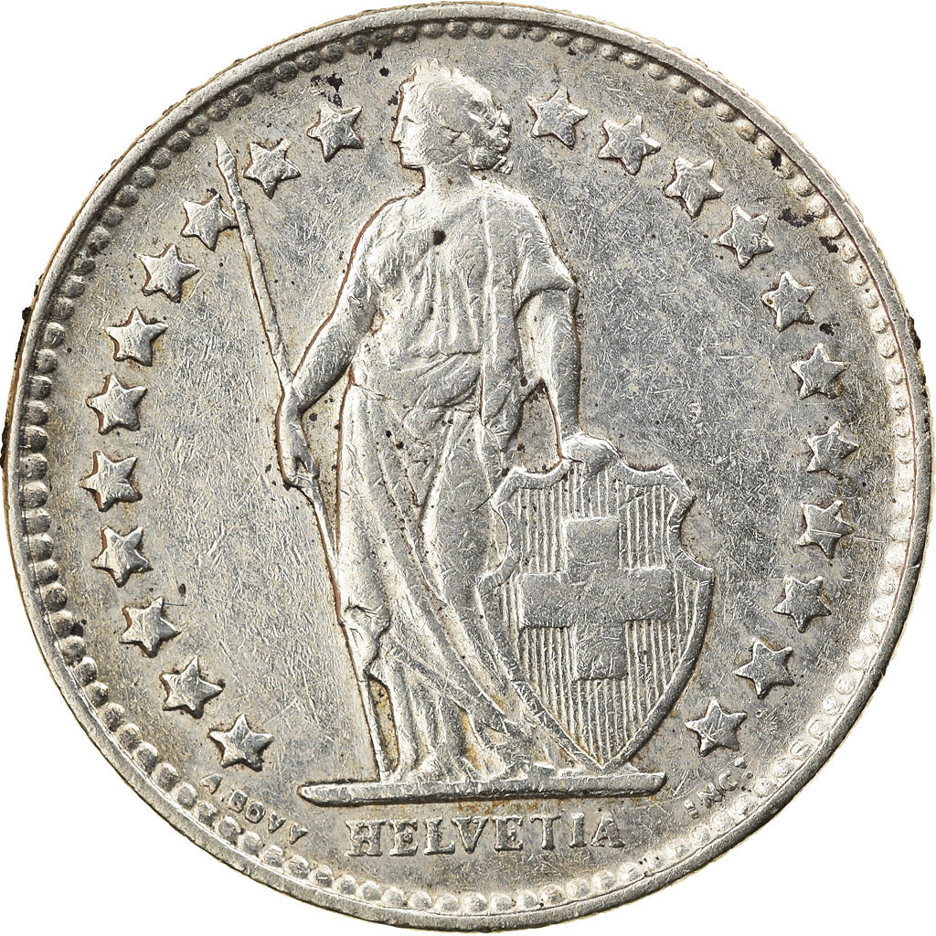 Coin, Switzerland, 1/2 Franc, 1951, Bern, EF(40-45), Silver, KM:23
