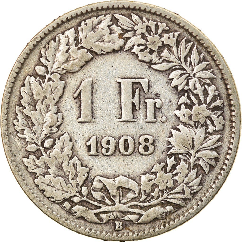 Moneta, Svizzera, Franc, 1908, Bern, BB, Argento, KM:24