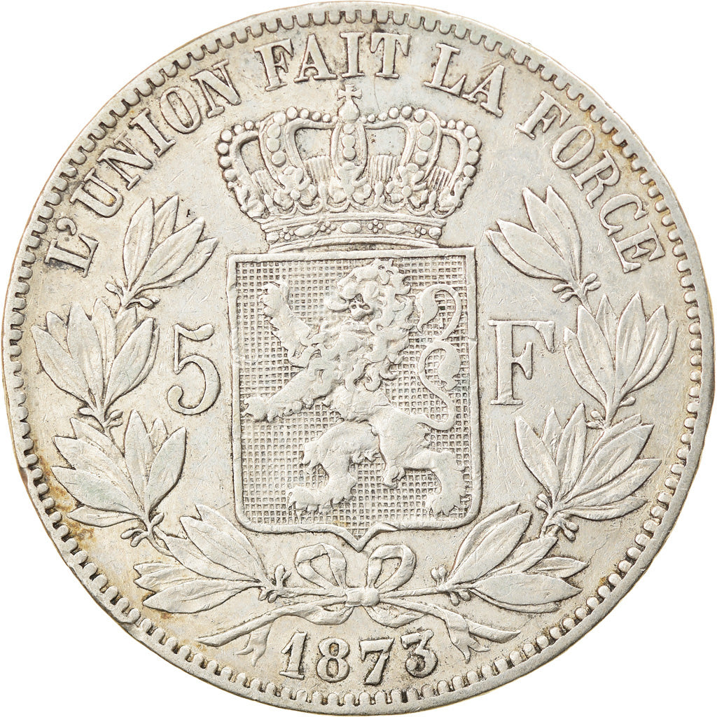 Coin, Belgium, Leopold II, 5 Francs, 5 Frank, 1973, VF(30-35), Silver, KM:24