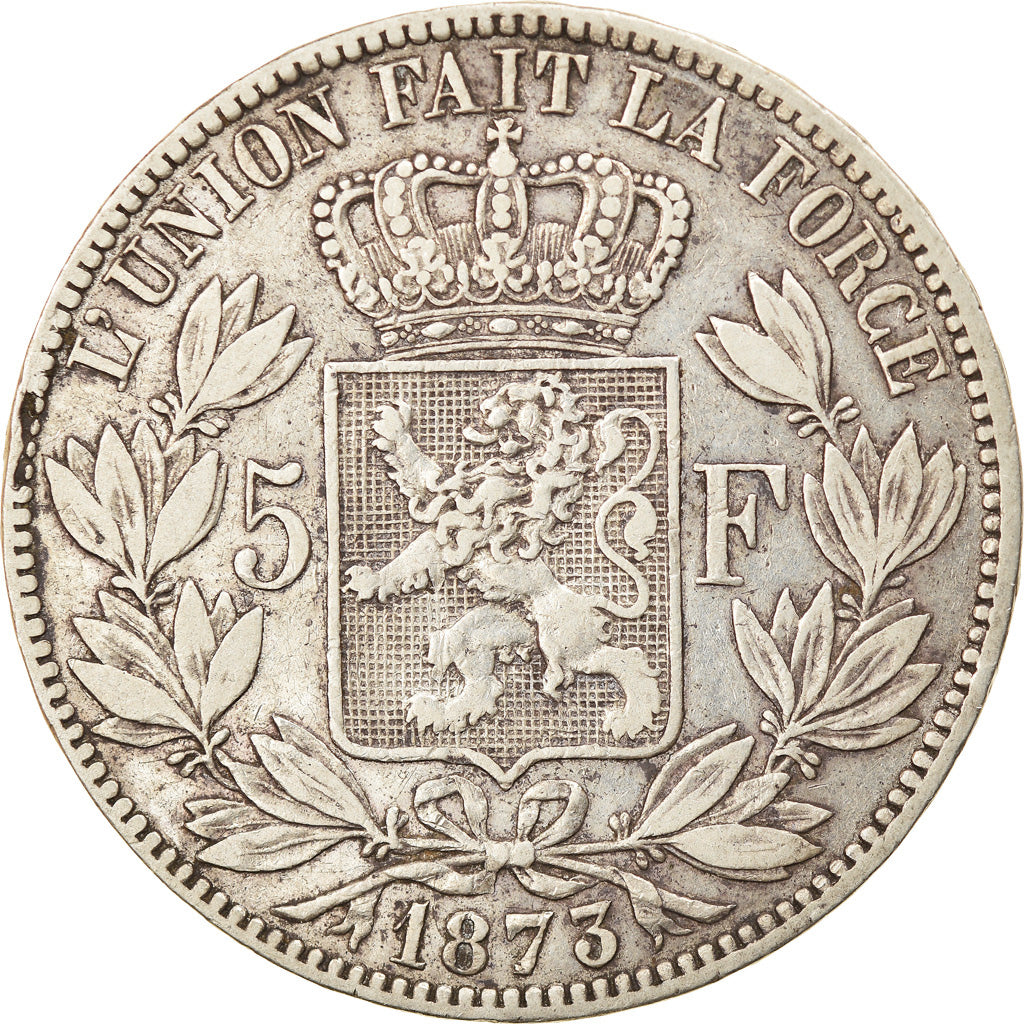 Coin, Belgium, Leopold II, 5 Francs, 5 Frank, 1973, EF(40-45), Silver, KM:24