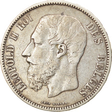 Moeda, Bélgica, Leopold II, 5 Francs, 5 Frank, 1973, VF(30-35), Prata, KM:24